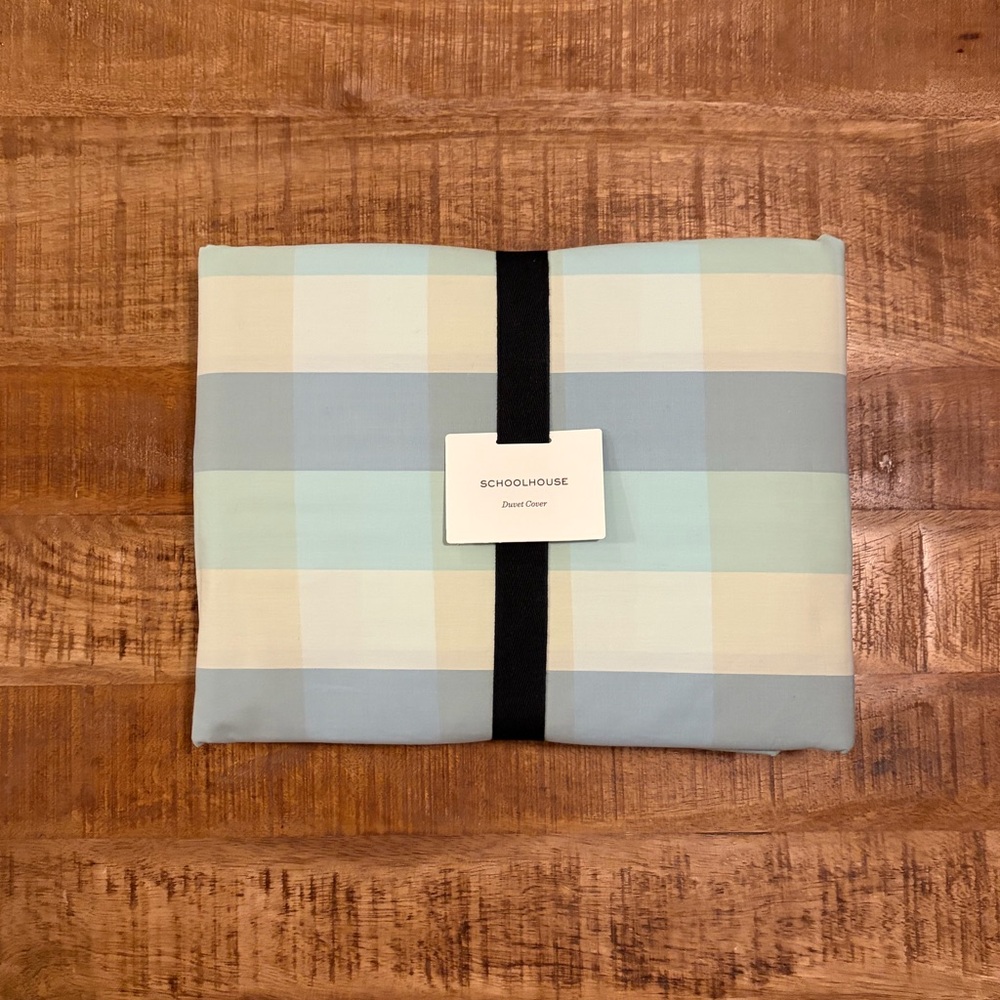 NEW Schoolhouse Woven Plaid Shore Duvet Cover
